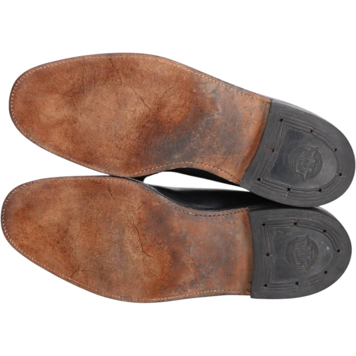 Florsheim plain toe shoes, size 40 Men's 26.5cm unclear black type Vintage Second Hand