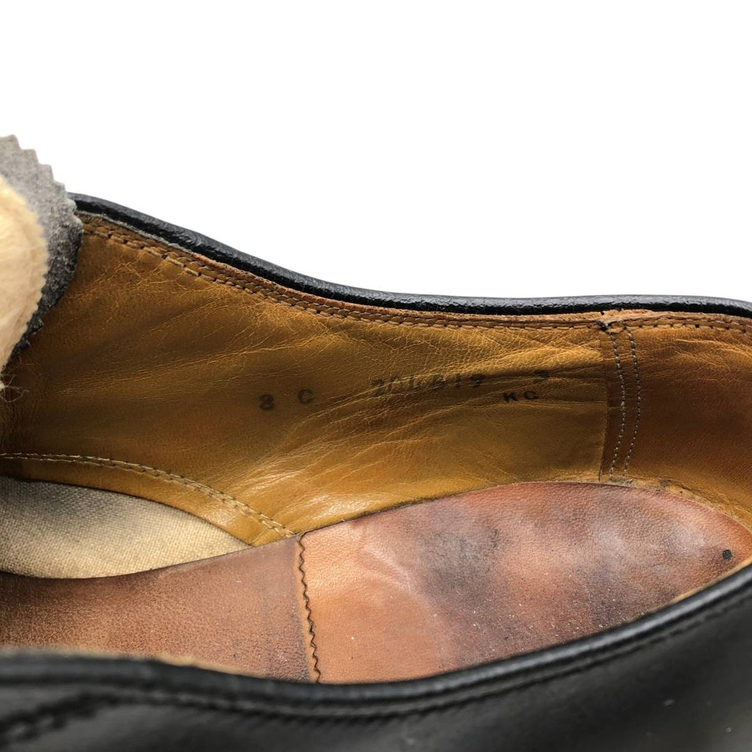 Florsheim plain toe shoes, size 40 Men's 26.5cm unclear black type Vintage Second Hand