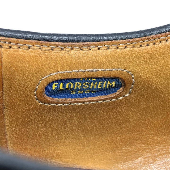 Florsheim plain toe shoes, size 40 Men's 26.5cm unclear black type Vintage Second Hand