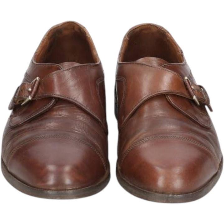 Bostonian ELEMENTS Straight Tip Monk Strap Shoes, Made in USA, Size 8 1/2M Men's 26.5cm genuine leather brown type Vintage Second Hand