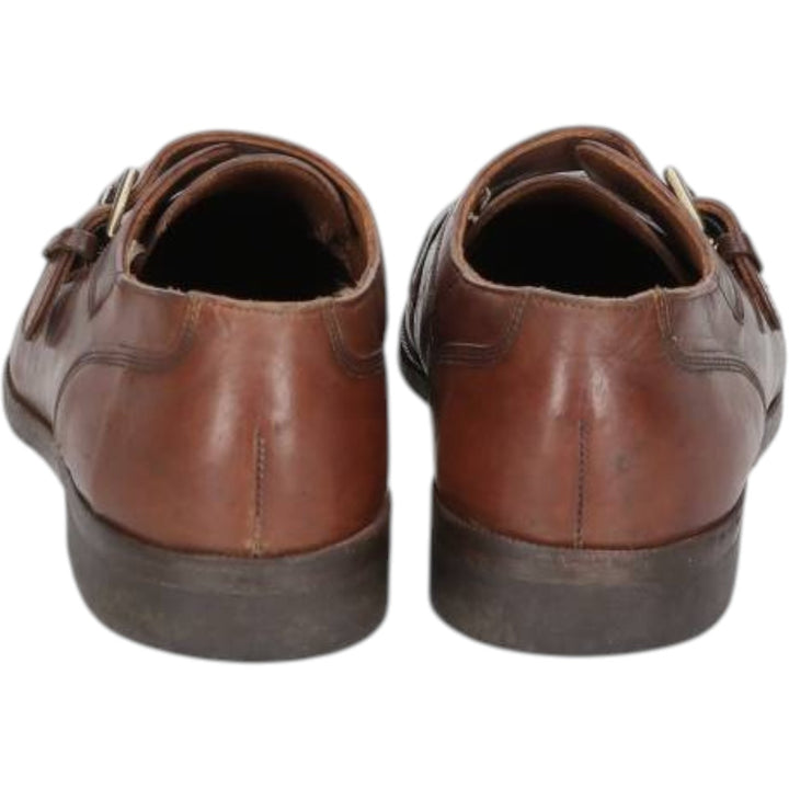 Bostonian ELEMENTS Straight Tip Monk Strap Shoes, Made in USA, Size 8 1/2M Men's 26.5cm genuine leather brown type Vintage Second Hand