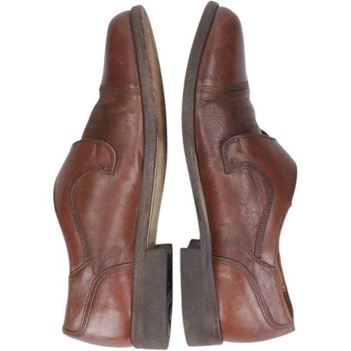 Bostonian ELEMENTS Straight Tip Monk Strap Shoes, Made in USA, Size 8 1/2M Men's 26.5cm genuine leather brown type Vintage Second Hand