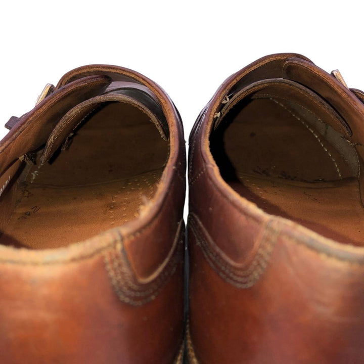 Bostonian ELEMENTS Straight Tip Monk Strap Shoes, Made in USA, Size 8 1/2M Men's 26.5cm genuine leather brown type Vintage Second Hand