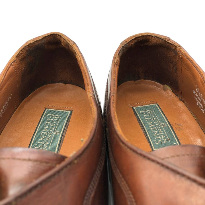 Bostonian ELEMENTS Straight Tip Monk Strap Shoes, Made in USA, Size 8 1/2M Men's 26.5cm genuine leather brown type Vintage Second Hand