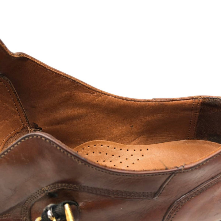 Bostonian ELEMENTS Straight Tip Monk Strap Shoes, Made in USA, Size 8 1/2M Men's 26.5cm genuine leather brown type Vintage Second Hand