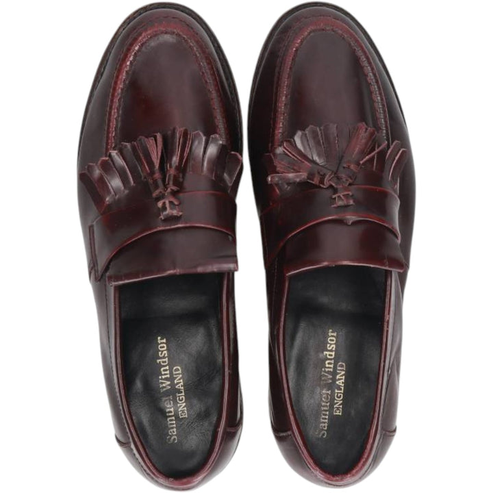 Samuel Windsor Quilted Tassel Loafers, Size 8 Men's 26.5cm unclear burgundy type Vintage Second Hand