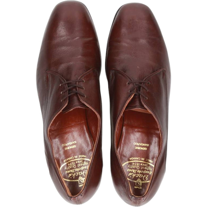 Dack's Plain Toe Shoes, Made in Canada, Size 10 Men's 28.0cm Exotic leather, kangaroo leather red type reddish brown Vintage Second Hand