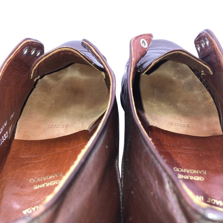 Dack's Plain Toe Shoes, Made in Canada, Size 10 Men's 28.0cm Exotic leather, kangaroo leather red type reddish brown Vintage Second Hand