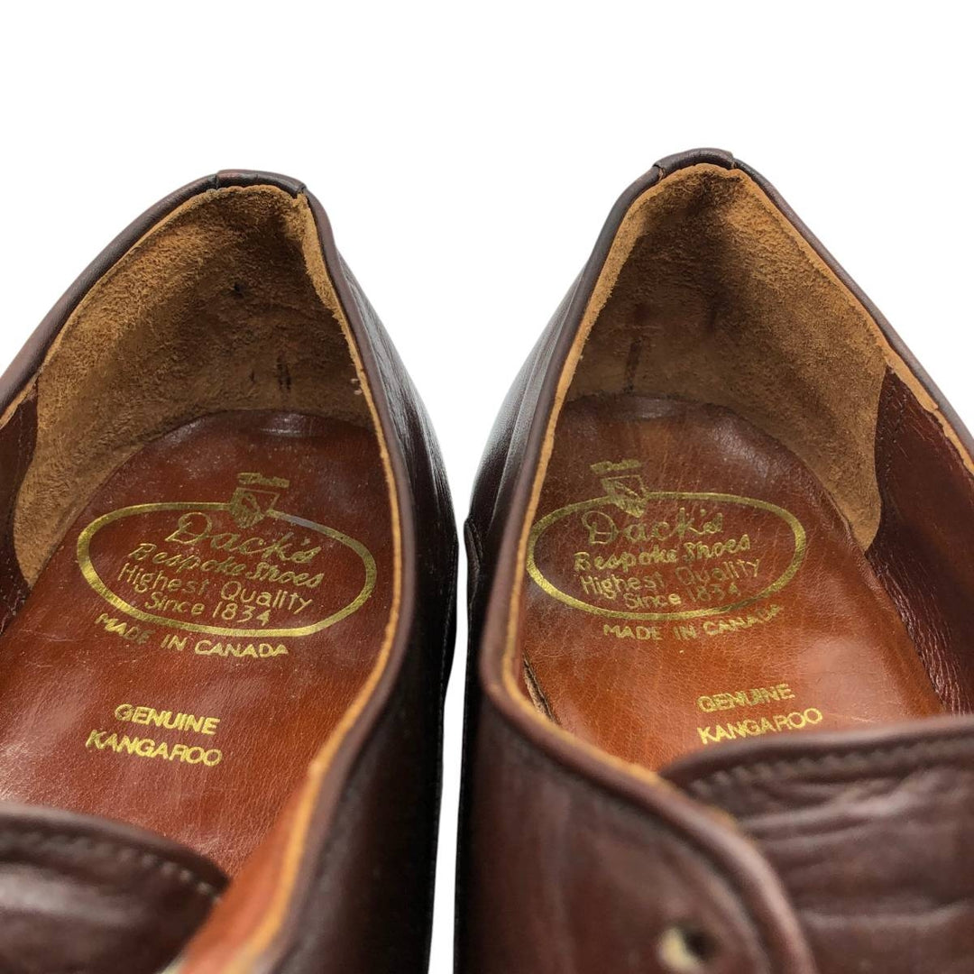 Dack's Plain Toe Shoes, Made in Canada, Size 10 Men's 28.0cm Exotic leather, kangaroo leather red type reddish brown Vintage Second Hand