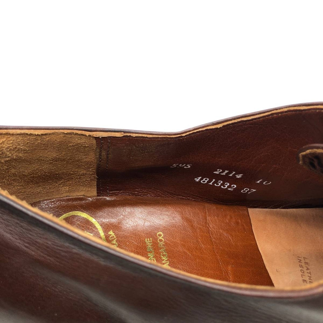 Dack's Plain Toe Shoes, Made in Canada, Size 10 Men's 28.0cm Exotic leather, kangaroo leather red type reddish brown Vintage Second Hand