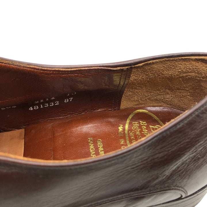 Dack's Plain Toe Shoes, Made in Canada, Size 10 Men's 28.0cm Exotic leather, kangaroo leather red type reddish brown Vintage Second Hand