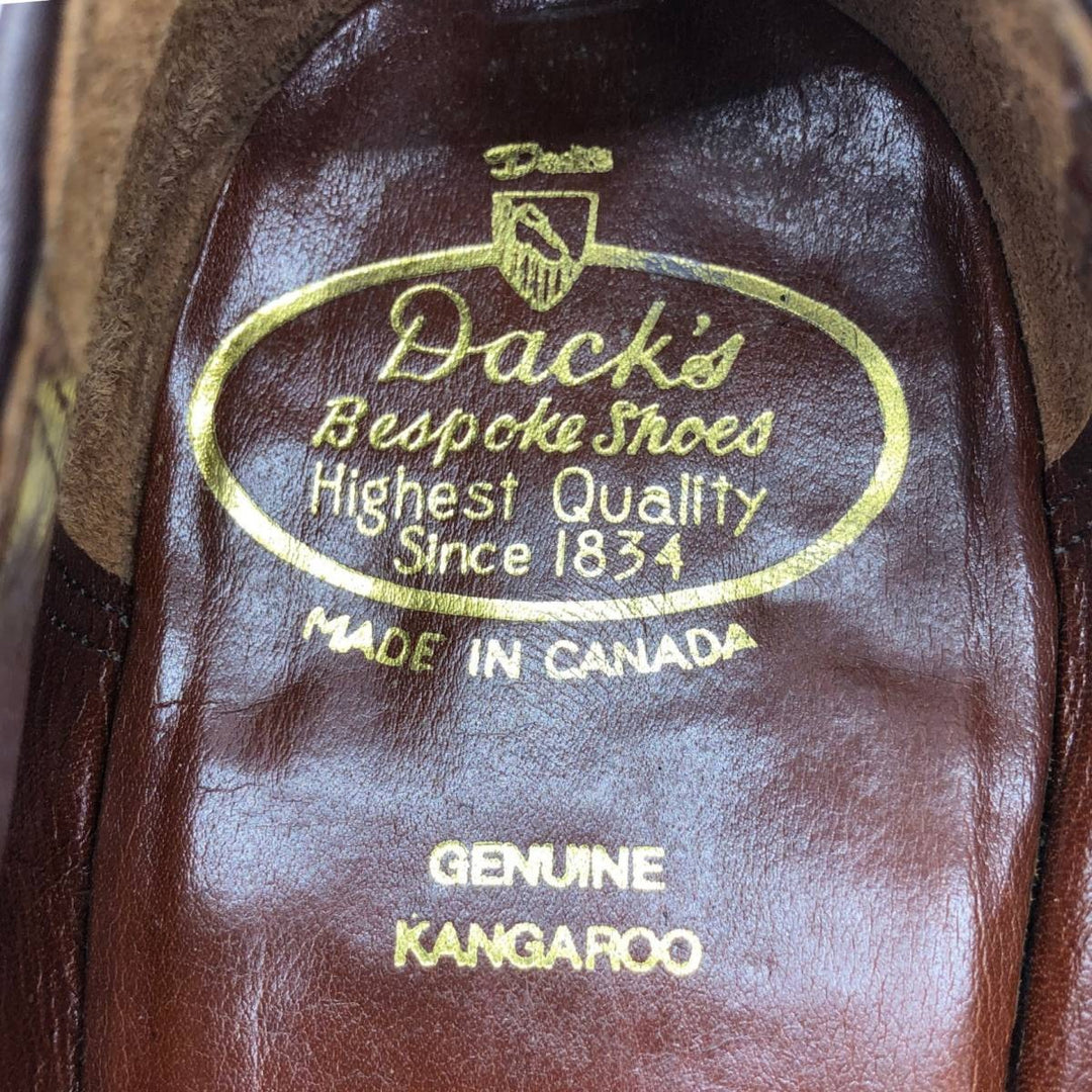 Dack's Plain Toe Shoes, Made in Canada, Size 10 Men's 28.0cm Exotic leather, kangaroo leather red type reddish brown Vintage Second Hand