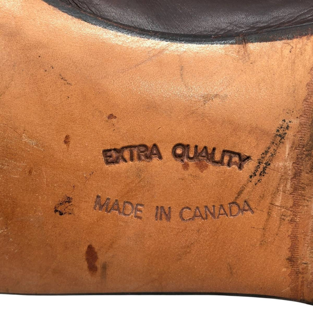 Dack's Plain Toe Shoes, Made in Canada, Size 10 Men's 28.0cm Exotic leather, kangaroo leather red type reddish brown Vintage Second Hand