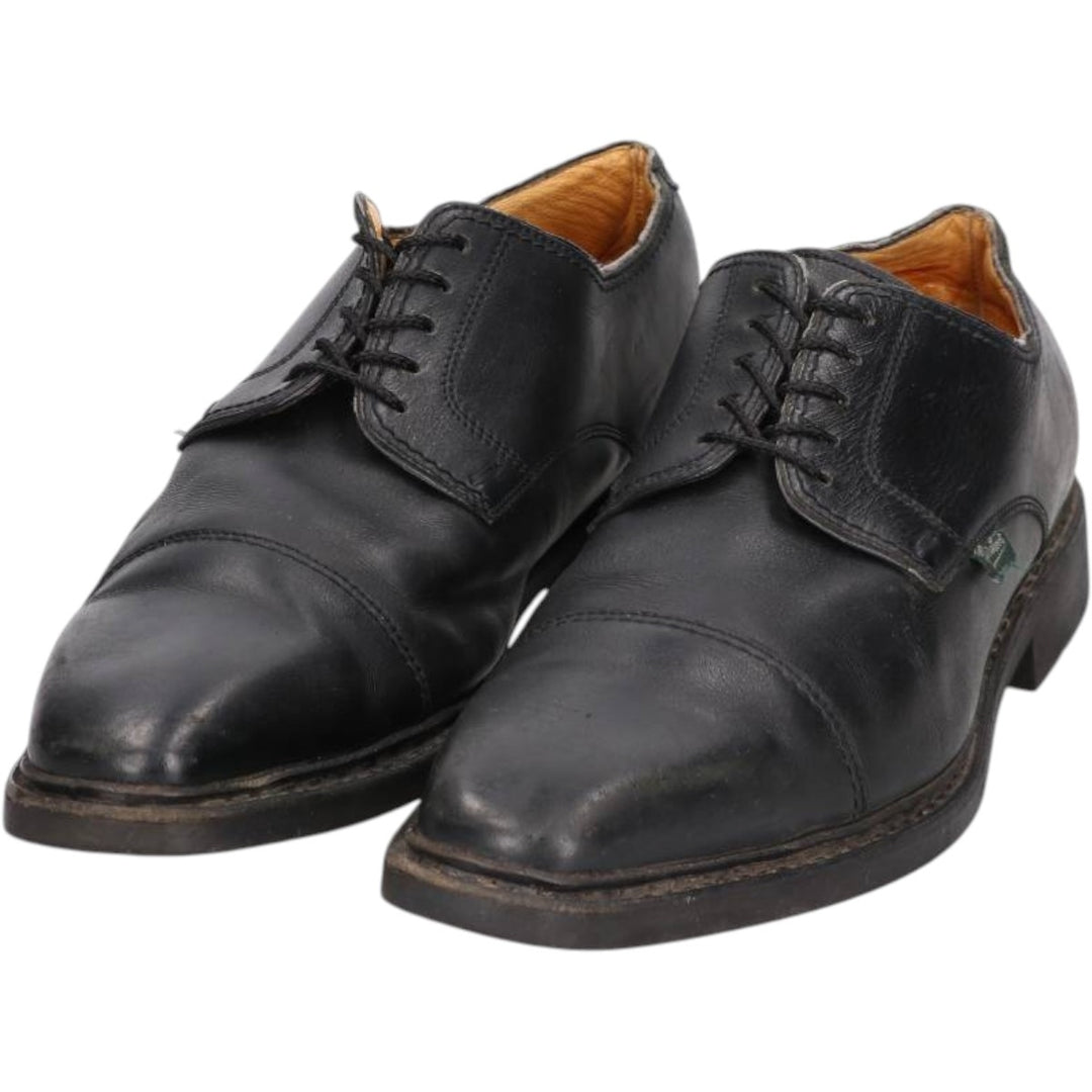 Paraboot chisel-toe straight-tip shoes, made in France, size 7 1/2 Men's 26.0cm genuine leather black type Vintage Second Hand