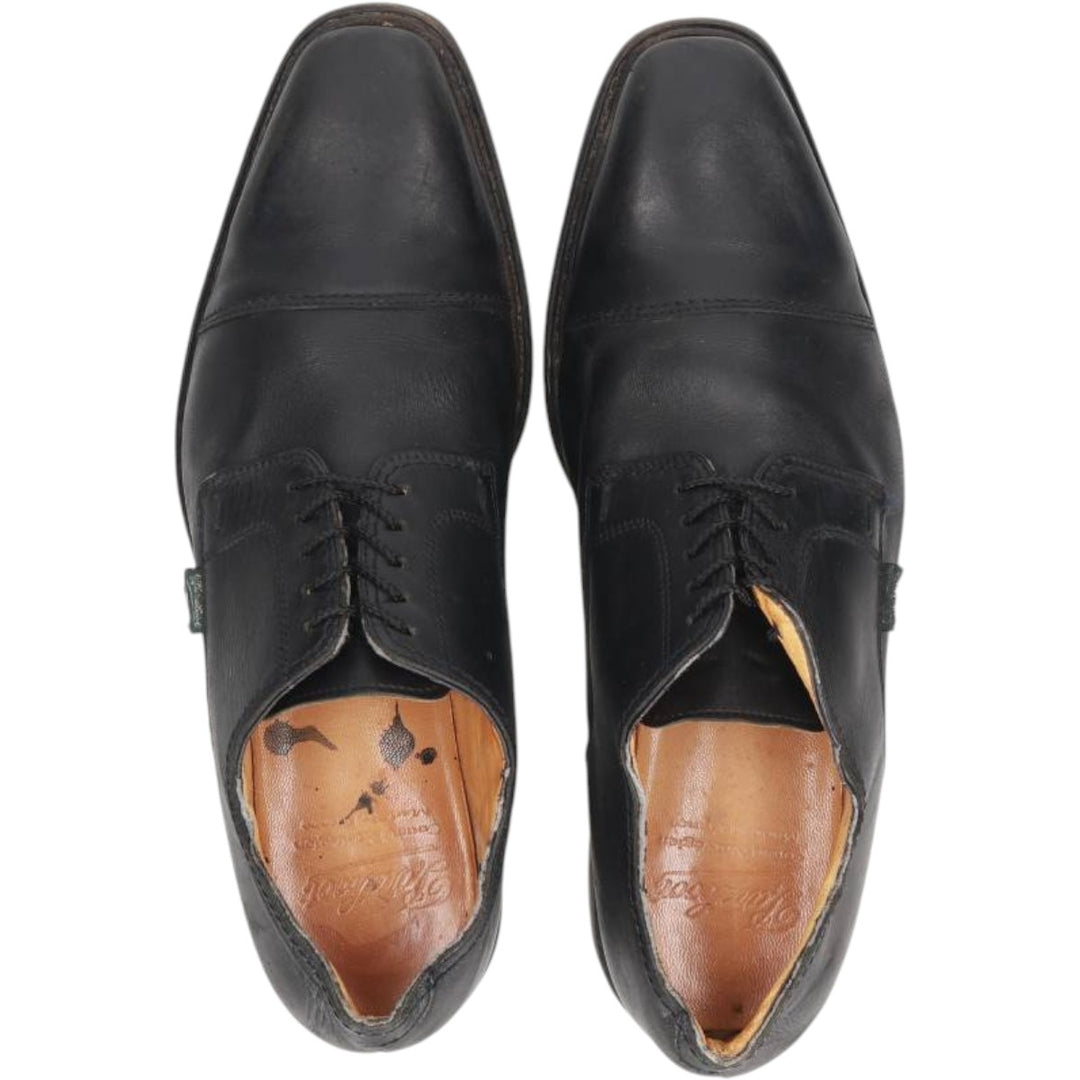 Paraboot chisel-toe straight-tip shoes, made in France, size 7 1/2 Men's 26.0cm genuine leather black type Vintage Second Hand