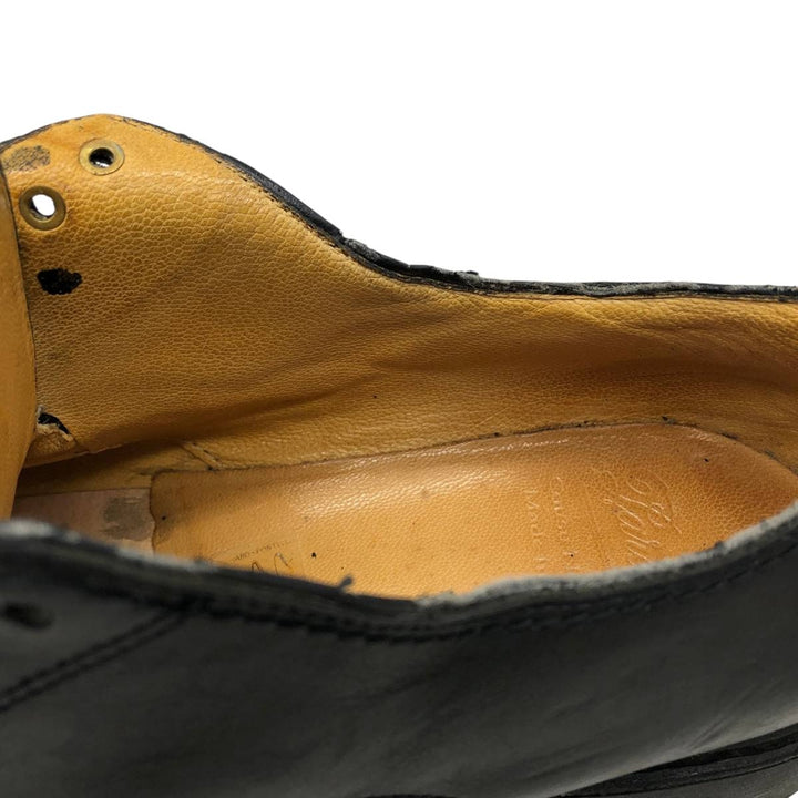 Paraboot chisel-toe straight-tip shoes, made in France, size 7 1/2 Men's 26.0cm genuine leather black type Vintage Second Hand