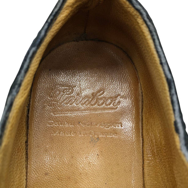 Paraboot chisel-toe straight-tip shoes, made in France, size 7 1/2 Men's 26.0cm genuine leather black type Vintage Second Hand
