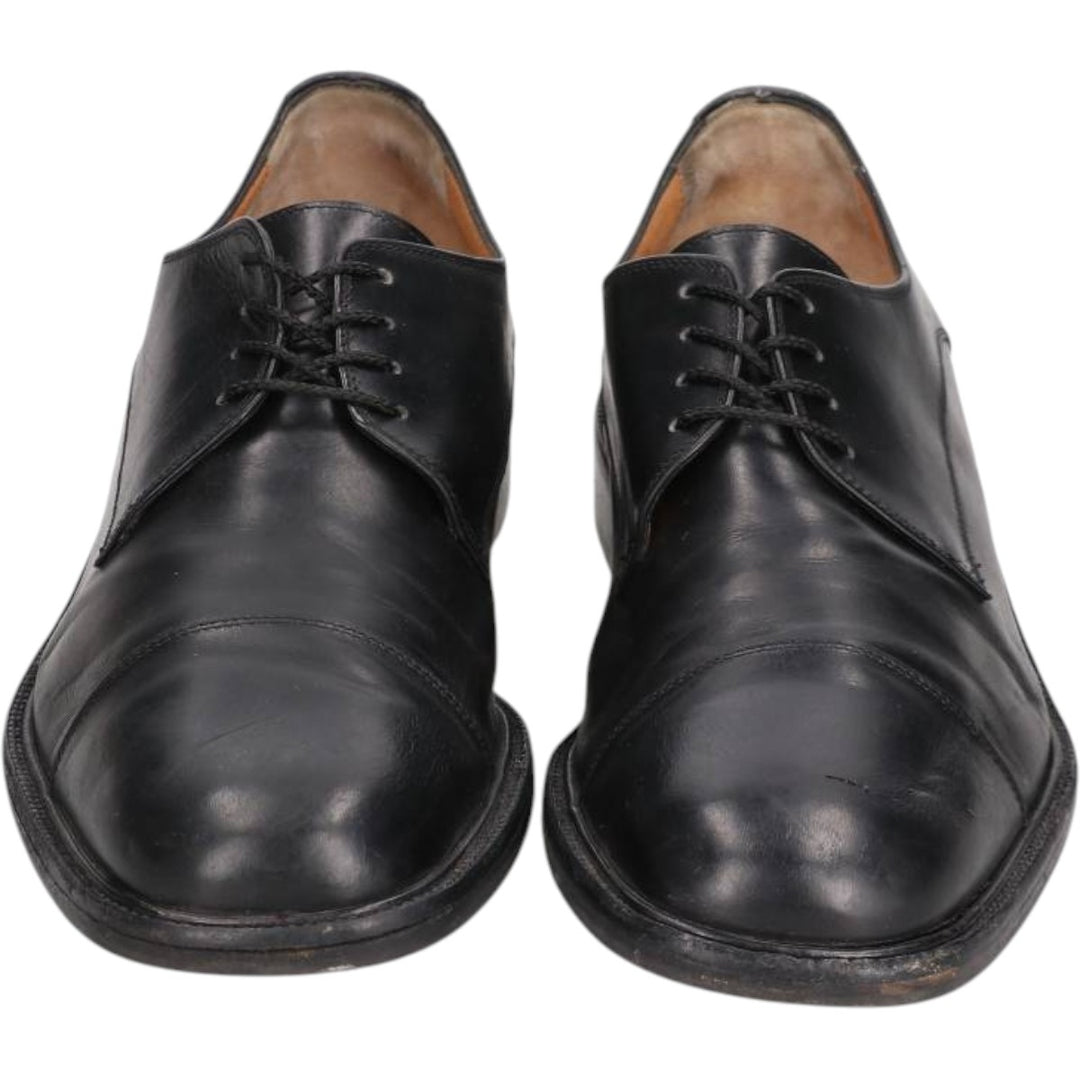 Salvatore Ferragamo STUDIO Square Toe Straight Tip Shoes, Made in Italy, Size 10 1/2D Men's 28.5cm unclear black type Vintage Second Hand