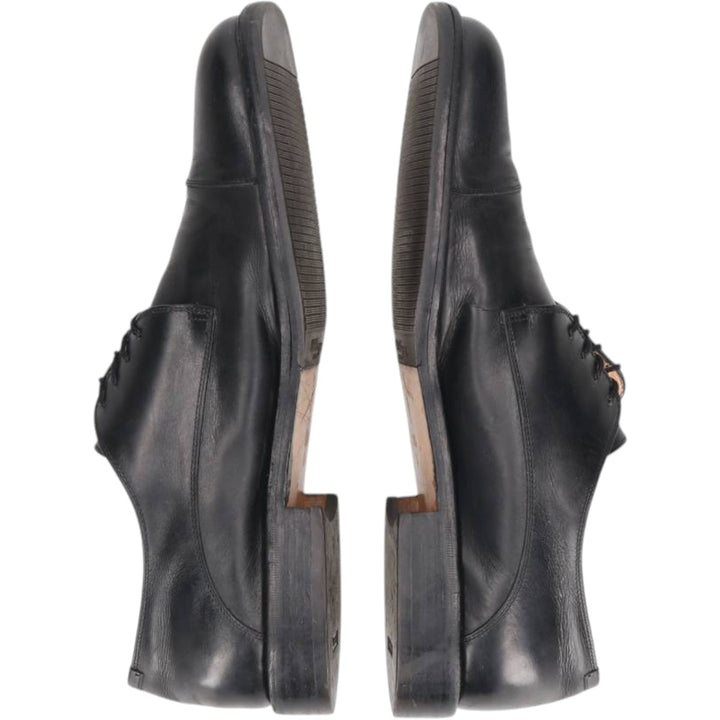 Salvatore Ferragamo STUDIO Square Toe Straight Tip Shoes, Made in Italy, Size 10 1/2D Men's 28.5cm unclear black type Vintage Second Hand