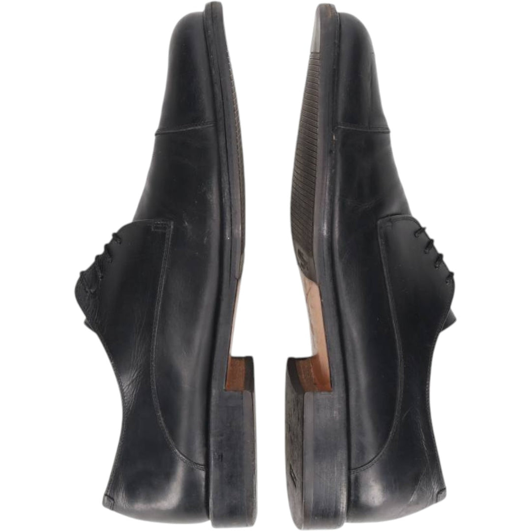 Salvatore Ferragamo STUDIO Square Toe Straight Tip Shoes, Made in Italy, Size 10 1/2D Men's 28.5cm unclear black type Vintage Second Hand