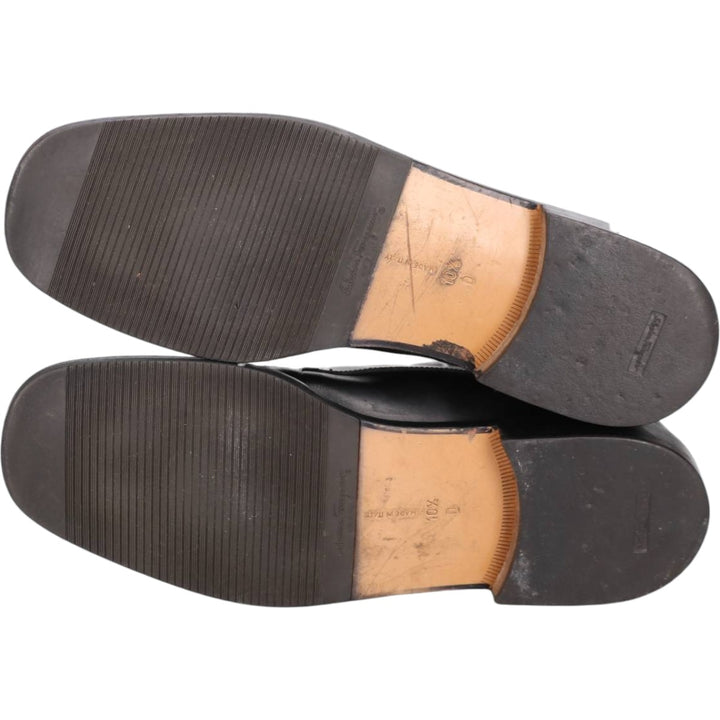 Salvatore Ferragamo STUDIO Square Toe Straight Tip Shoes, Made in Italy, Size 10 1/2D Men's 28.5cm unclear black type Vintage Second Hand