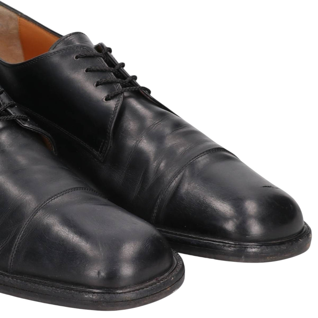 Salvatore Ferragamo STUDIO Square Toe Straight Tip Shoes, Made in Italy, Size 10 1/2D Men's 28.5cm unclear black type Vintage Second Hand