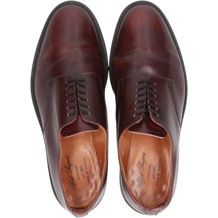 Alfred Sargent plain toe shoes, made in England, size 9 1/2 Men's 28.0cm genuine leather burgundy type Vintage Second Hand