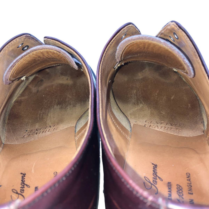 Alfred Sargent plain toe shoes, made in England, size 9 1/2 Men's 28.0cm genuine leather burgundy type Vintage Second Hand