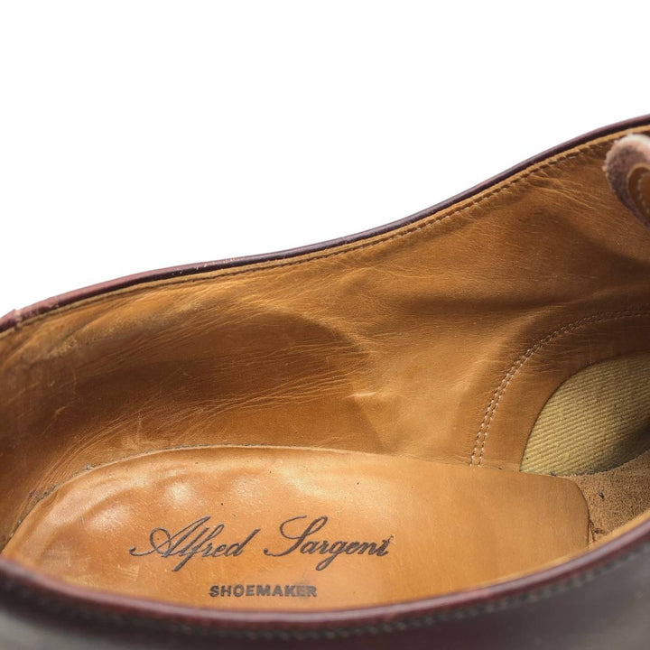 Alfred Sargent plain toe shoes, made in England, size 9 1/2 Men's 28.0cm genuine leather burgundy type Vintage Second Hand