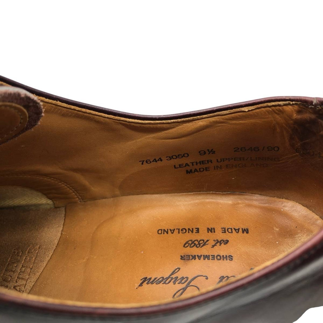Alfred Sargent plain toe shoes, made in England, size 9 1/2 Men's 28.0cm genuine leather burgundy type Vintage Second Hand
