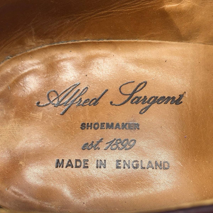 Alfred Sargent plain toe shoes, made in England, size 9 1/2 Men's 28.0cm genuine leather burgundy type Vintage Second Hand