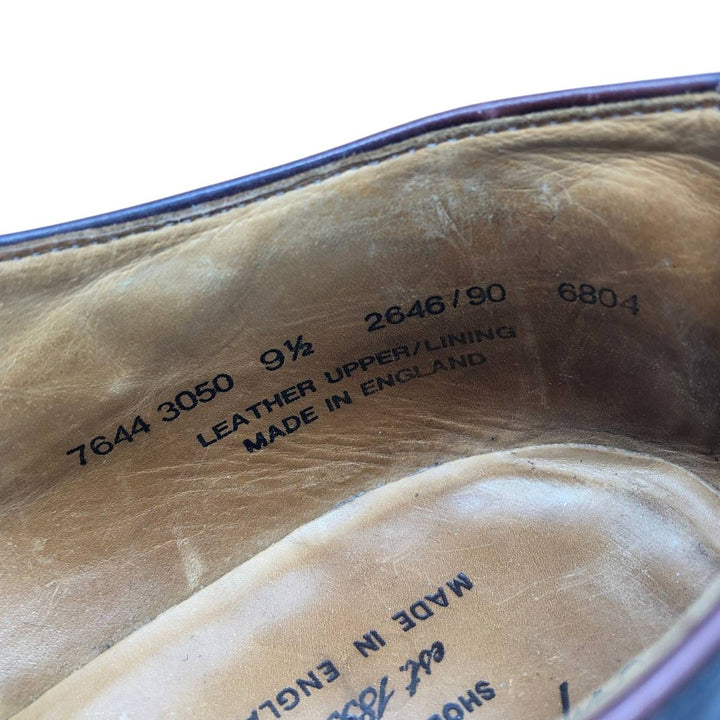 Alfred Sargent plain toe shoes, made in England, size 9 1/2 Men's 28.0cm genuine leather burgundy type Vintage Second Hand