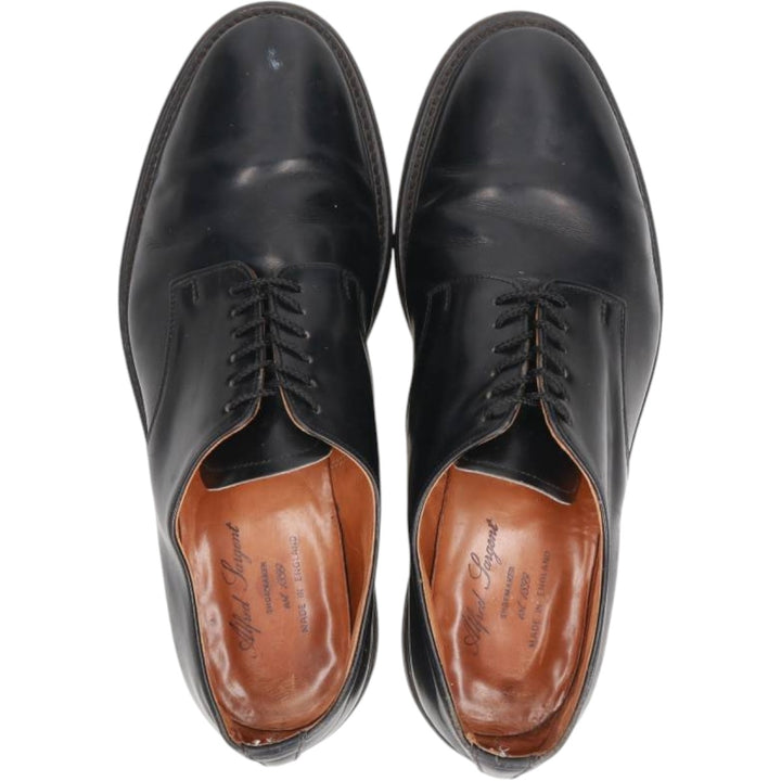 Alfred Sargent plain toe shoes, made in England, size 9 1/2 Men's 27.5cm genuine leather black type Vintage Second Hand