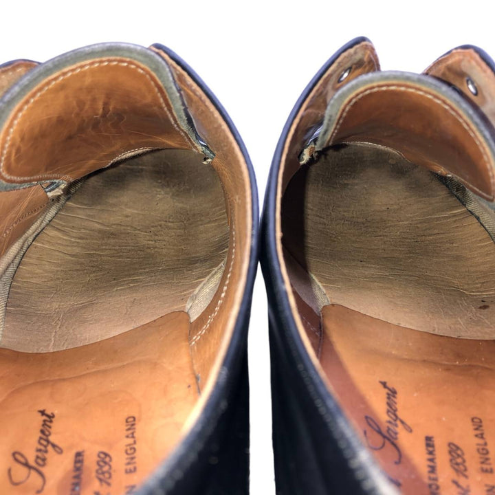 Alfred Sargent plain toe shoes, made in England, size 9 1/2 Men's 27.5cm genuine leather black type Vintage Second Hand
