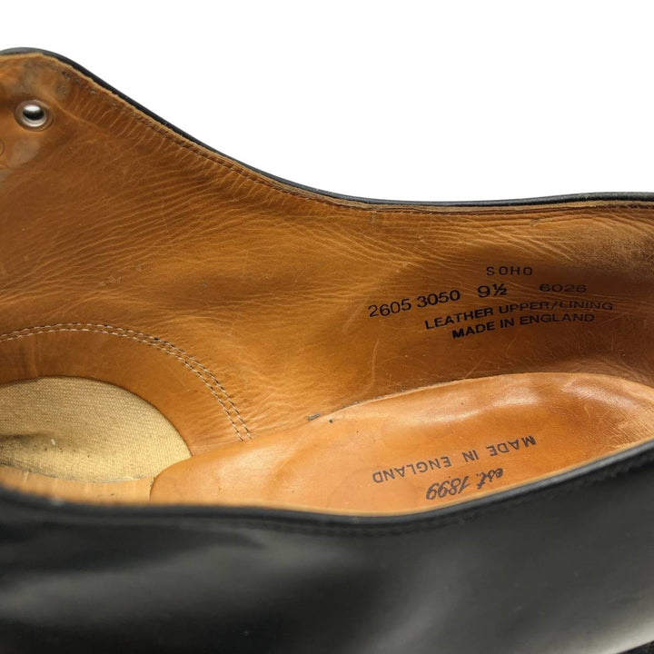 Alfred Sargent plain toe shoes, made in England, size 9 1/2 Men's 27.5cm genuine leather black type Vintage Second Hand