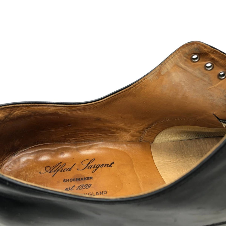 Alfred Sargent plain toe shoes, made in England, size 9 1/2 Men's 27.5cm genuine leather black type Vintage Second Hand