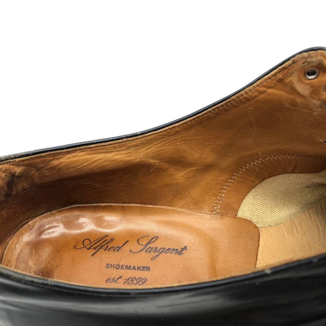 Alfred Sargent plain toe shoes, made in England, size 9 1/2 Men's 27.5cm genuine leather black type Vintage Second Hand