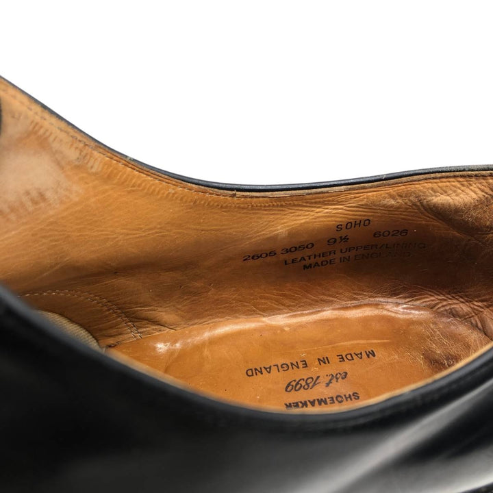 Alfred Sargent plain toe shoes, made in England, size 9 1/2 Men's 27.5cm genuine leather black type Vintage Second Hand