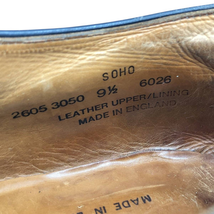 Alfred Sargent plain toe shoes, made in England, size 9 1/2 Men's 27.5cm genuine leather black type Vintage Second Hand