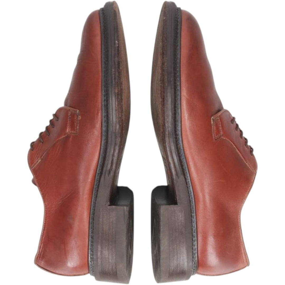 ANTICA CUOIERIA Plain Toe Shoes, Made in Italy, Size 9D Men's 26.5cm genuine leather red type reddish brown Vintage Second Hand