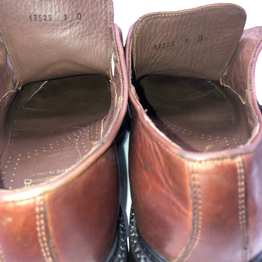 ANTICA CUOIERIA Plain Toe Shoes, Made in Italy, Size 9D Men's 26.5cm genuine leather red type reddish brown Vintage Second Hand
