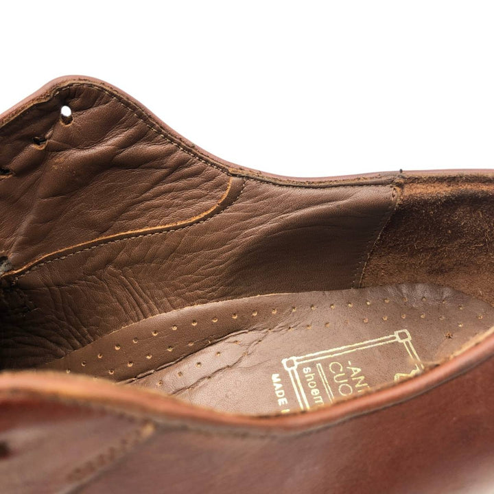 ANTICA CUOIERIA Plain Toe Shoes, Made in Italy, Size 9D Men's 26.5cm genuine leather red type reddish brown Vintage Second Hand