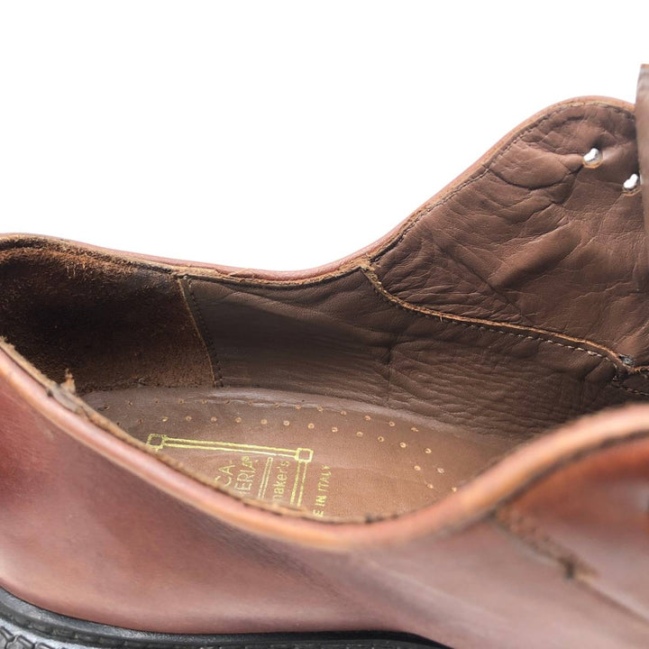 ANTICA CUOIERIA Plain Toe Shoes, Made in Italy, Size 9D Men's 26.5cm genuine leather red type reddish brown Vintage Second Hand