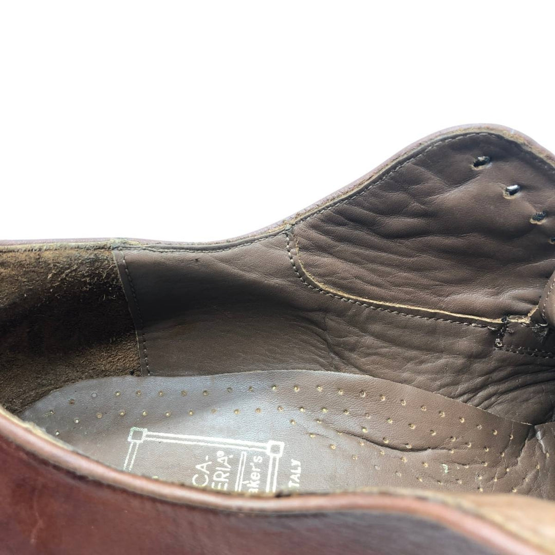ANTICA CUOIERIA Plain Toe Shoes, Made in Italy, Size 9D Men's 26.5cm genuine leather red type reddish brown Vintage Second Hand