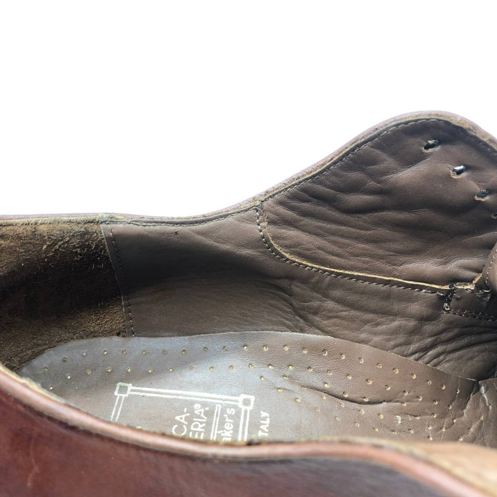 ANTICA CUOIERIA Plain Toe Shoes, Made in Italy, Size 9D Men's 26.5cm genuine leather red type reddish brown Vintage Second Hand