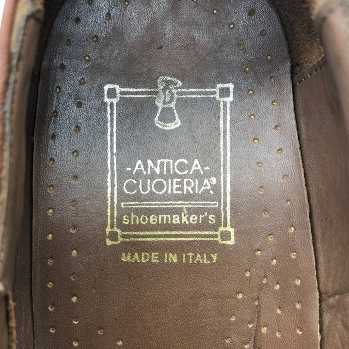 ANTICA CUOIERIA Plain Toe Shoes, Made in Italy, Size 9D Men's 26.5cm genuine leather red type reddish brown Vintage Second Hand