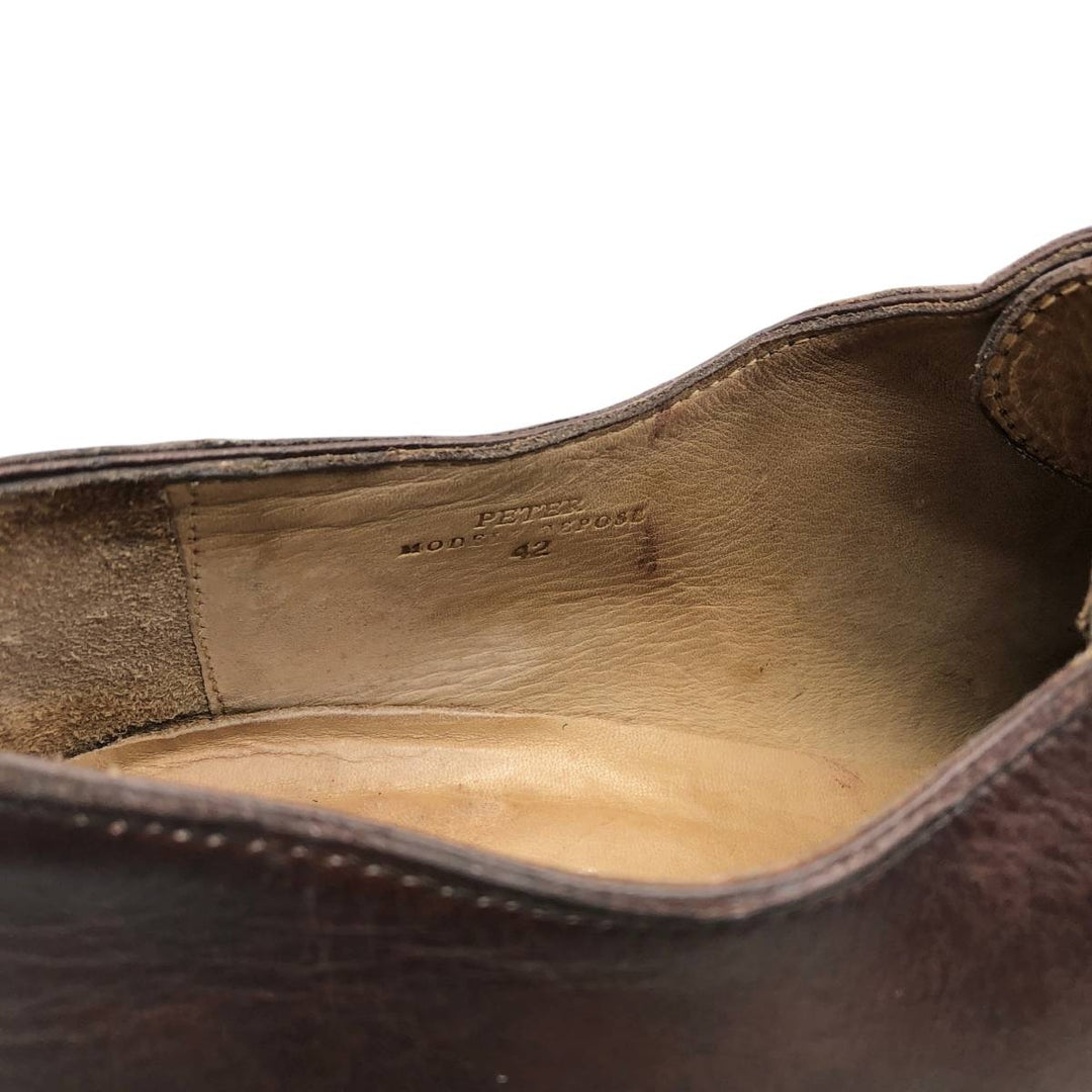 Bexley Plain Toe Shoes, Size 42 Men's 27.5cm unclear red type reddish brown Vintage Second Hand