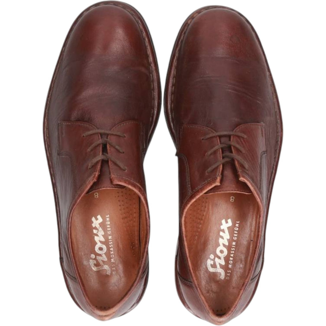 sioux plain toe shoes size 8 Men's 28.0cm genuine leather red type reddish brown Vintage Second Hand