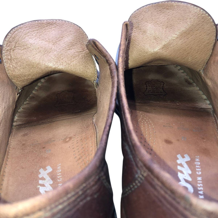 sioux plain toe shoes size 8 Men's 28.0cm genuine leather red type reddish brown Vintage Second Hand