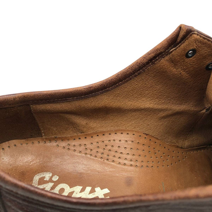 sioux plain toe shoes size 8 Men's 28.0cm genuine leather red type reddish brown Vintage Second Hand